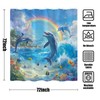 Accnicc Dolphin Shower Curtain Ocean Funny Rainbow Dolphins Shower Curtains