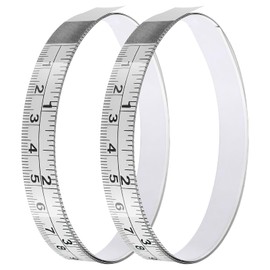 Adhesive Measuring Tapes,Steel Self Tape Measure,1/2" Wide Imperial & Metric Ruler Sticker, Stick On Table Saw and T Track for Woodworking, Drafting (White, Left to Right 39" 2PCS)