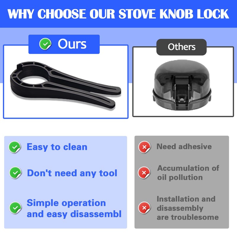 MCOTOP Gas Stove Knob Locks, Stove Knob Safety Covers for
