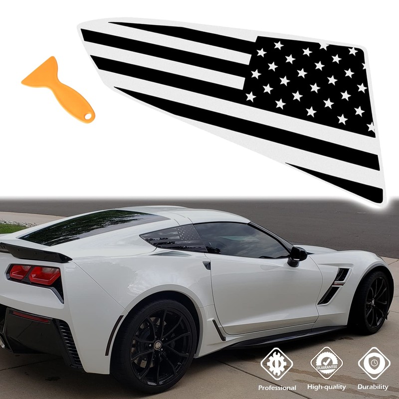 for Both Side American Flag Window Decals fit for C7