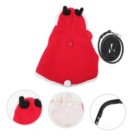 Totority Christmas Rabbit Clothing Pet Harness with Traction Rope Soft Warm Bunny Vest for Winter Easy to Wear and Remove Suitable for Rabbits and Animals