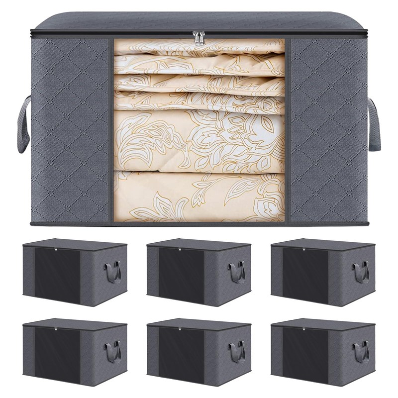 Fab Totes 6 Pack Clothes Storage, Foldable Thik Fabric Blanket