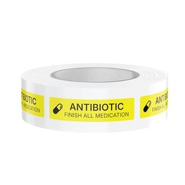 Etiquetas de farmacia veterinaria dispensadas para medicamentos | Rollo de 500 | Pegatinas codificadas por colores de grado clínico para botellas de m