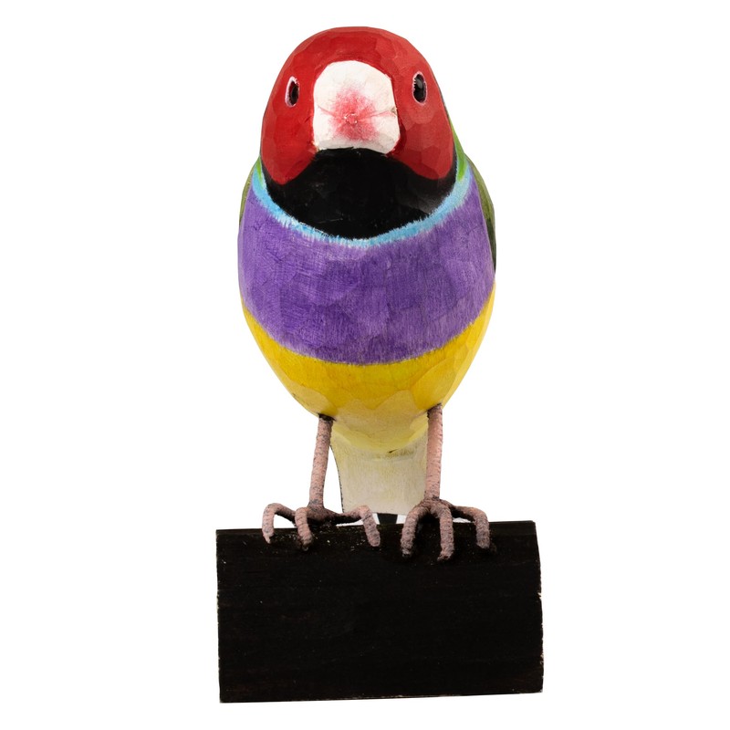 WILDLIFEGARDEN Wildlife Garden WG4814 DecoBird Gouldamadine - Hand Carved Decorative