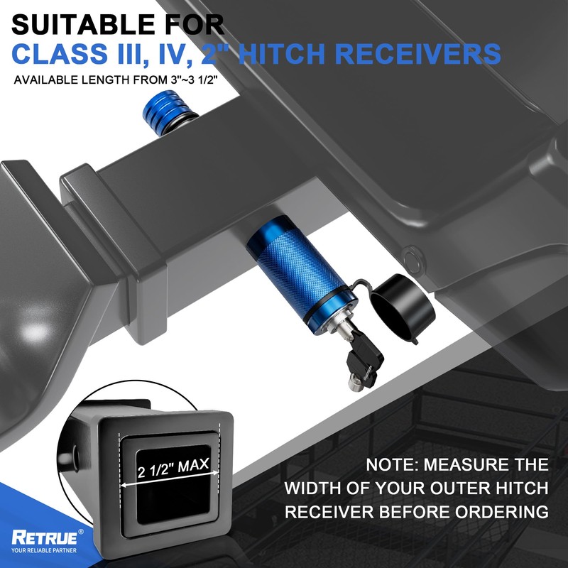 RETRUE Trailer Hitch Locks, 5/8" Locking Hitch Pin for 2