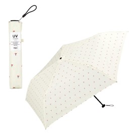 Wpc. Air-Light Cherry Mini Off-White Umbrella, Folding, UV Cut, Ultra-Lightweight, Slim, 21.7 inches (55 cm), 115g, Stylish, Cute, Commuting, School, Travel, Simple, Fashionable, Lovely, Women, Ladies