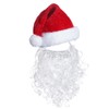 Sucrain Christmas Hats and Beard Costume, White Santa Claus Beard