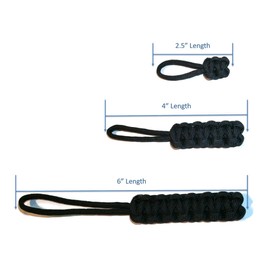 RedVex Zipper Pulls - Knife Lanyards - Equipment Lanyards - Paracord Cobra Style - Choose Your Color & Size (Qty 3) (Black & Blue, 4 inch)