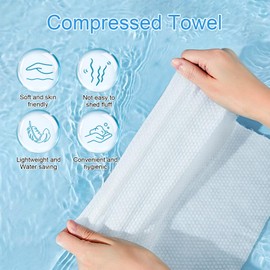 Daryunk 35 PCS Compressed Towels, Compressed Towel Tablets, Portable Non Woven Fabrics Compressed Coin Tissue, for Travel Camping Hotel Restaurant Outdoor Sports Home