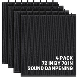 Tudomro 4 Pcs Soundproof Blanket 72'' x 78'' Sound Dampening Blanket with Grommet Outdoor Noise Barriers Studio Insulated Sound Absorption Sheet for Door Acoustic Noise General Indoor or Outdoor Use