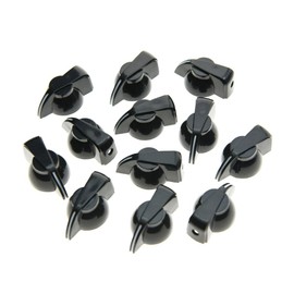 KAISH 12pcs Flat Top Guitar Amplifier Knobs Effect Pedal Knob Chicken-Head Knobs Black
