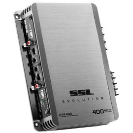Sound Storm Laboratories EV4.400 4 Channel Car Audio Amplifier - 400 High Output, 2-8 Ohms, High/Low Level Inputs, Hook Up to Subwoofer for Bass