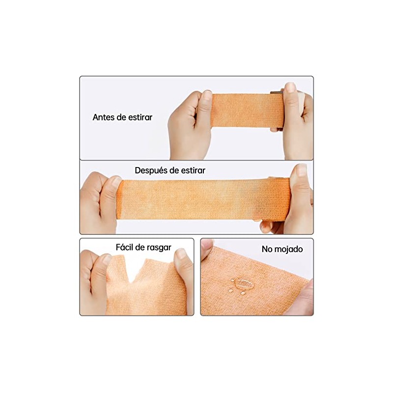 Vendaje Deportivo Autoadherible 6 Roll (Mezcla de Colores), Venda Adhesiva