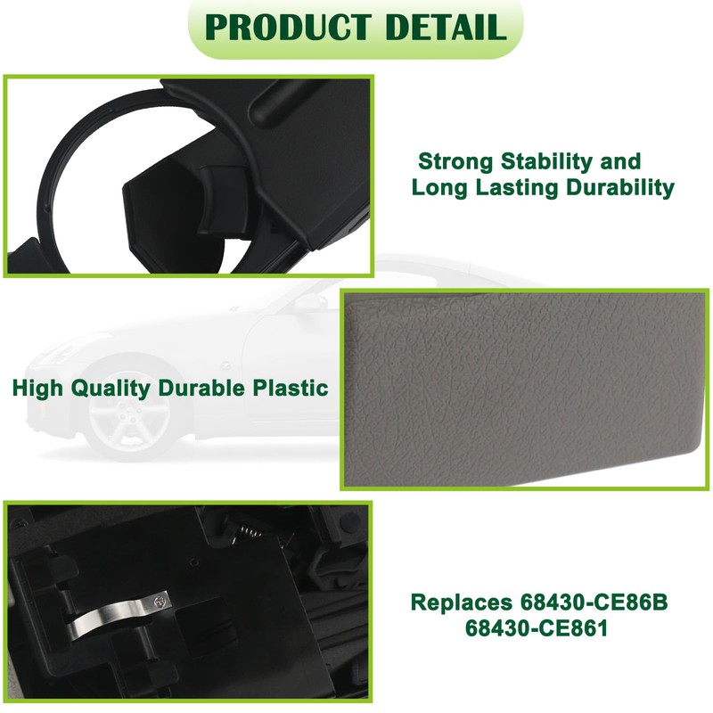 omoZone Dash Dashboard Cup Holder Assembly Gray Compatible with 2003-2005