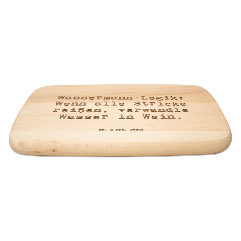 Mr. & Mrs. Panda Breakfast Board Saying Aquarius Logic -