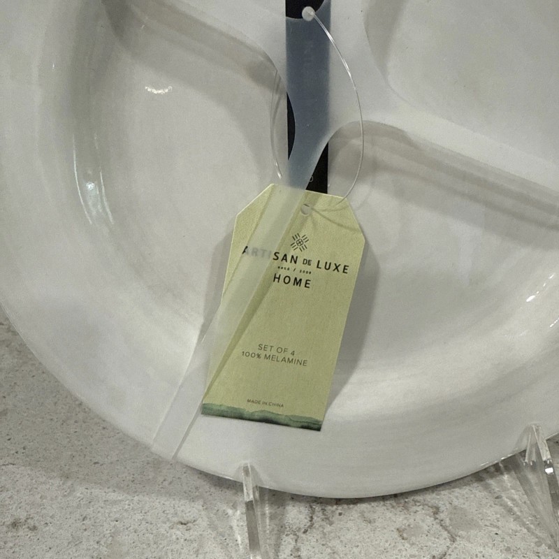 Artisan de Luxe Set 4 RUSTIC WHITE 9” Melamine Indoor