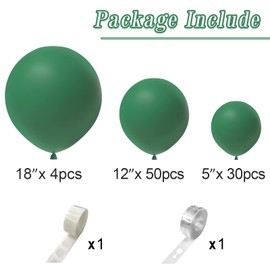 Green Balloons 84 pcs Dark Green Balloons Garland Arch Kit 5 inch +12 inch +18 inch Jungle Safari Balloons Happy Birthday Balloons Baby Shower Decorations Wedding Balloons