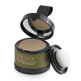 VOLLUCK Root Powder 4g - Covers Grey Hair & Conceals Light Areas, Long Lasting Coverage Hairline Powder for Men & Women - Easy to Use & Natural Finish (Light Coffee)