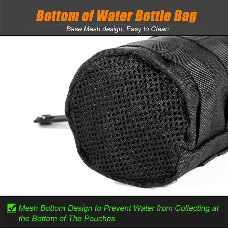 Upgraded Tactical Drawstring Molle Water Bottle Holder Tactical Pouches (NEW-2P