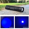 ZYUNMALL Blue Light Flashlight Single Mode Zoomable Blue LED Flashlights