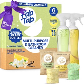 Fab Tab - Multi-Purpose & Bathroom Cleaner Starter Kit - Natural Cleaning Products - Household Cleaners - All-Purpose Cleaner Tablets - Plant-Based - No Harsh Chemicals
