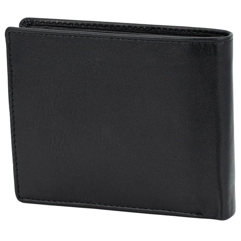 LINDENMANN Men's Wallet, Cowhide Leather, Matt, Black, black