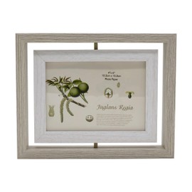 Smiling Art Creative Wooden Picture Frame for 2 Photos with Glass, Double Frame (Rotatable White, 10 x 15 cm)