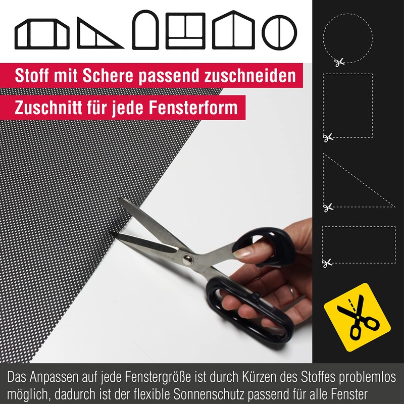 Gardinia Flexible Sun Shade, Black , 40 x 80