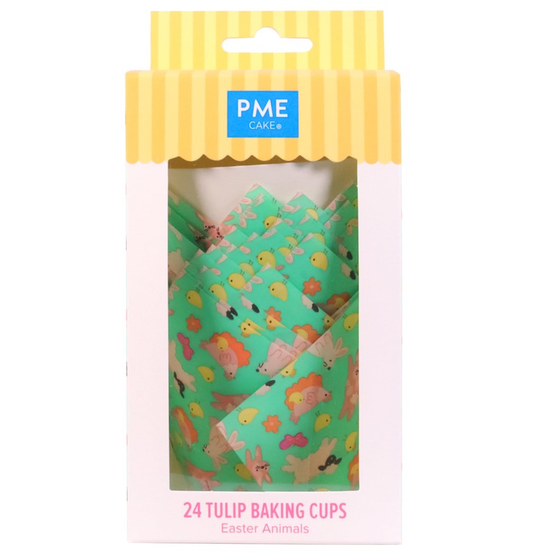 PME Easter Tulip Muffin Cases - Easter Animals (Pack of