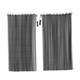Fireplace Replacement Black Hanging Mesh Curtain Screens Two (2) Panels 17" High X 24" Wide with Pulls