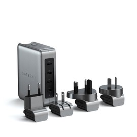 Satechi GaN Travel Charger, 145W GaN USB C Charger with 4 Ports, 2X USB C PD 3.1 and 2X USB C PD 3.0, Fast Charging Travel Station for Apple, Windows and Most USB C Devices