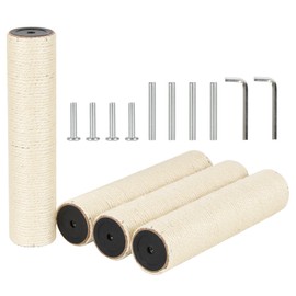 NEUMIHARO 6.8cm 2.7in Diameter Cat Tree Scratching Post Replacement Sisal (4posts*30cm/11.81in, M8)