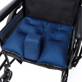 NIdreamCE Wheelchair Wedge Pommel Cushion with Safety Straps Non-Slip Wheelchair Cushion for Seniors Prevents Forward Sliding, Provides Leg Abduction, Improves Positioning, Fall Prevention (18*18IN)