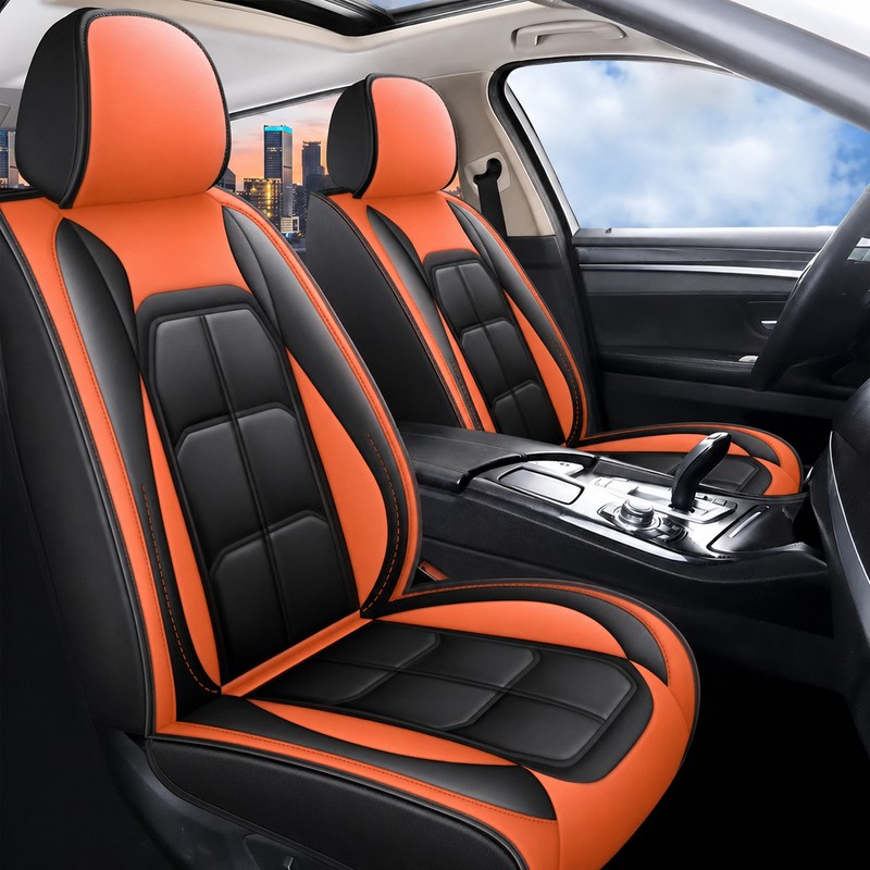 2-Piece Universal Front Car Seat Covers – Full-Cover Artificial Leather