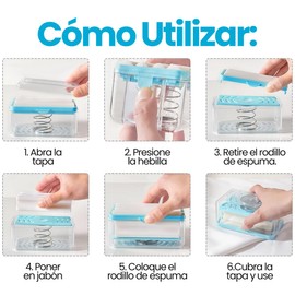 VERALY.MX | 2 Cajas Rodillo Silicona Limpieza Profunda Ropa Jabón Espuma Soporte Rodillo Lavar Ropa burbujeador dispensador Tallador Drenaje, hogar, Cocina, Inodoro, baño, Cubierta de encimera