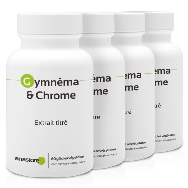 GIMNEMA & CROMO * PACK 3+1 GRATIS * 400 mg / 240 capsule * titolato al 25% in acido gimnemico * Cardiovascolare (glucosa)