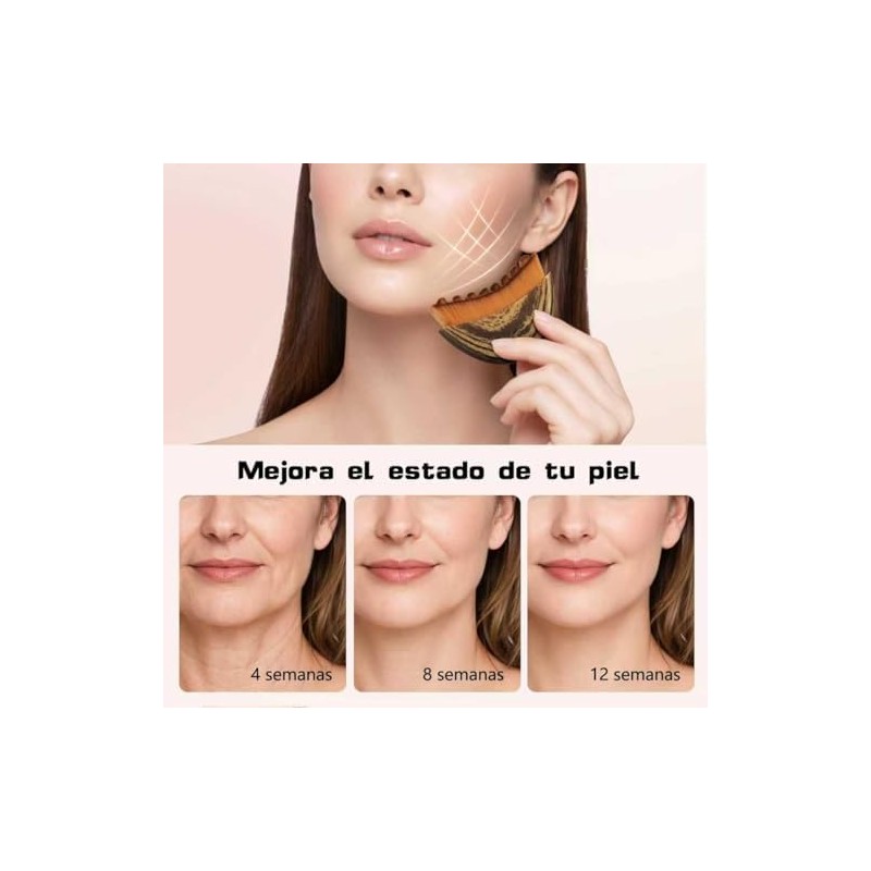 Cepillo de masaje facial para contorno linfático, ergonómico.