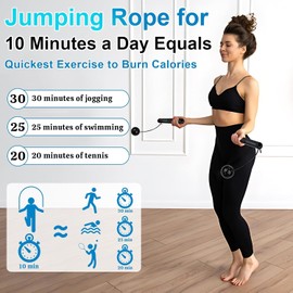 Ropeless Skipping Rope, Wireless Skipping Rope With Digital Counter, Cordless Skipping Ropes for Adults, Weighted Handles Jump Rope Adult Fitness for Indoor Exercise Boxing Training