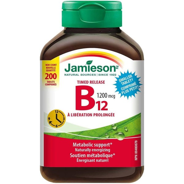 Jamieson Vitamin B12 1200mcg Timed Release, 200 Tablets