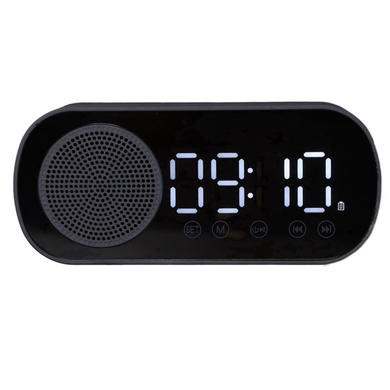 Digital Alarm Clock HIFI FM Radio Rechargeable Bluetooth 5.0 Speaker