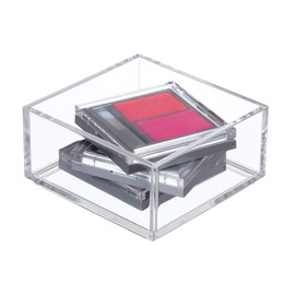 iDesign Porta trucchi, Separatore cassetti extra piccolo impilabile per cosmetici o cancelleria, Portaoggetti bagno cucina o ufficio in plastica, trasparente