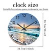 Constantplanet Blue Beach Wall Clock for Kitchen 14 Inch Round