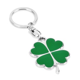 Bestdays Four-Leaf Clover Fortune Keychain Lucky Shamrock Sparkling Charm Keyring St.Patrick Day Gift
