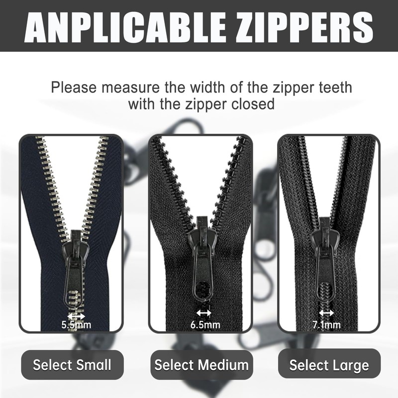 Pack of 6 Zip Slider Replacement, Beojonvy Zip Repair Set,