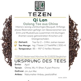 Oolong Tea "Qi Lan" from Fujian, China | Harvest 2024 | High Quality Chinese Oolong Tea from the Highlands | Tea Rarity (80 g)