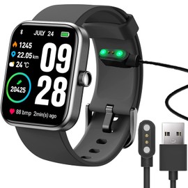 Compatible with TOZO S2 Charger, Magnetic USB Charging Cable Replacement Charger Cable Compatible with TOZO S2 1.69/ENOMIR ID208 Smartwatch/ID208 Smartwatch/Aeac ID208 Smartwatch (Black)