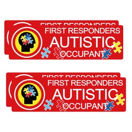 Autistic Occupant Car Sticker Autism Awareness Accessories 1.5 x 5 Inch - Autistic Occupant in Vehicle Vinyl Sticker Child Safety Decal Bumper Car Sign Autistic Occupant on Board Stickers 12 Pack