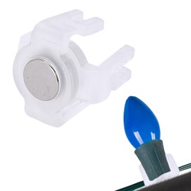 Signs Authority Magnetic Light Clips for C9 Socket - 0.7x1.1x0.07", 50 Pcs - Outdoor String Light Clips - Heavy Duty Clips, Roof, Siding - String Lights Hanging Kit