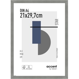 accent by nielsen Aluminium Picture Frame Star 21 x 29.7 cm (A4) Structure Grey