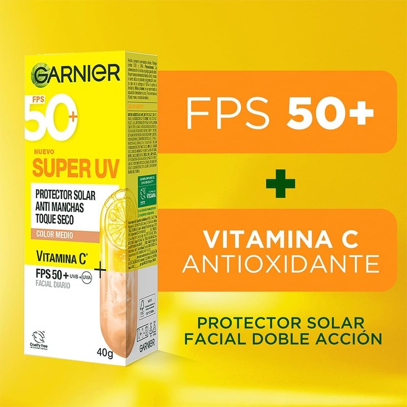 Garnier Super UV Protector Solar Facial Toque Seco Efecto Mate